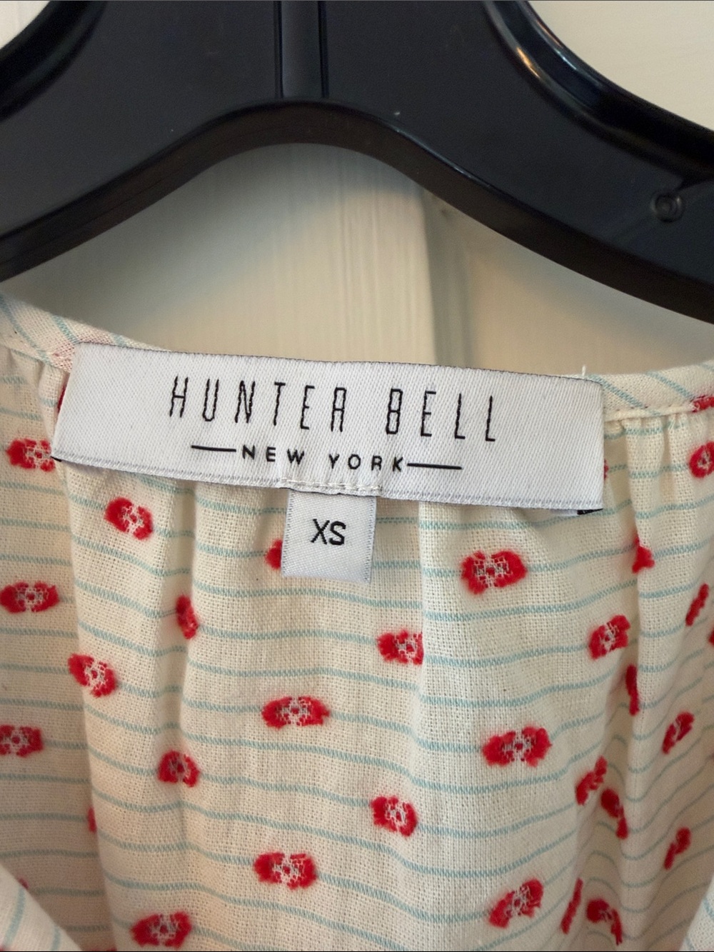 HUNTER BELL Cream Mini Dress with Red Dot Print - Picture 2 of 7